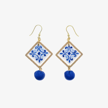Maioliche rombo dorato blu