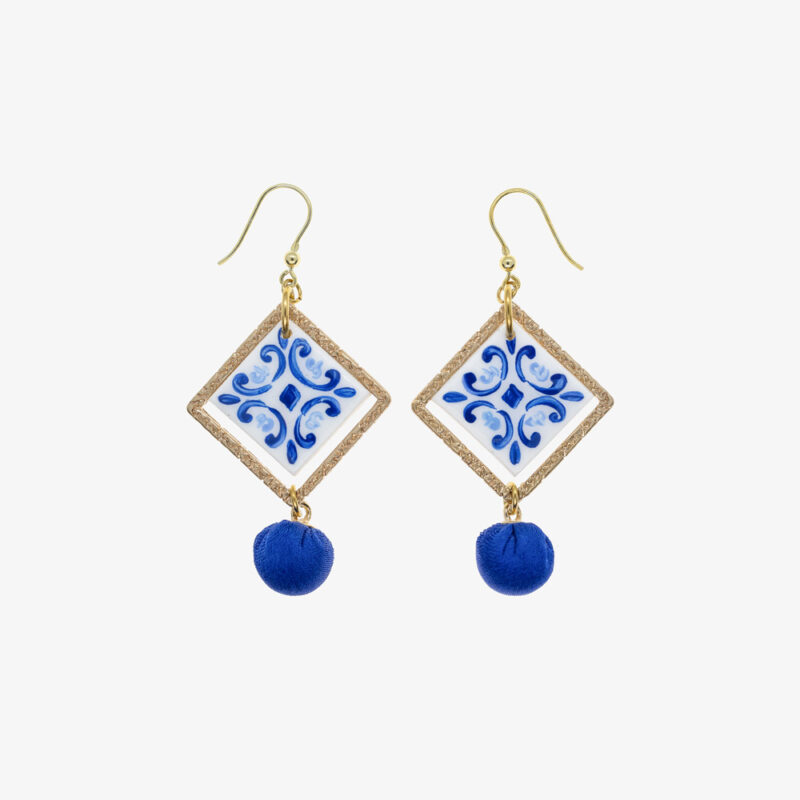 Maioliche rombo dorato blu
