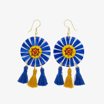 Blue and white medallions