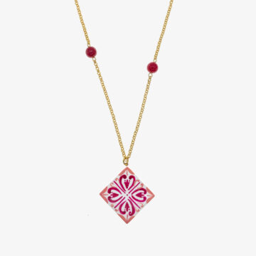 Collana con maiolica fucsia