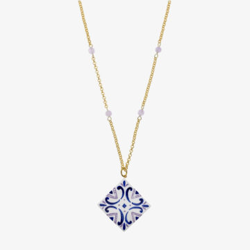 Collana con maiolica indaco
