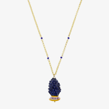 Blue pine cone necklace