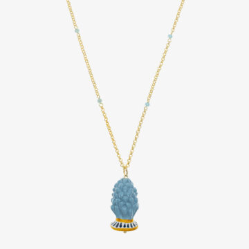 Collana con pigna celeste
