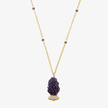 Violet pine cone necklace