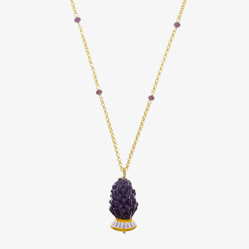 Collana con pigna viola