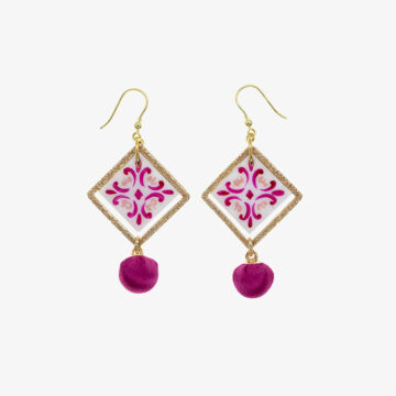 Fuchsia golden rhombus majolica