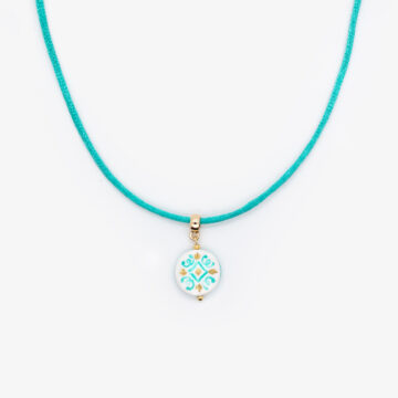 Collana coda di topo verdeacqua