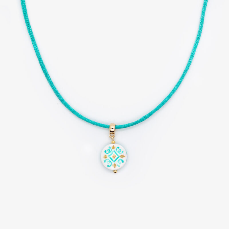 Collana coda di topo verdeacqua