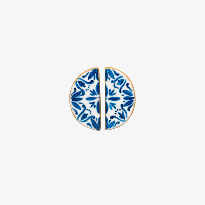 Orecchini mezzaluna blu
