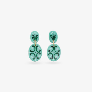 Green majolica ovals
