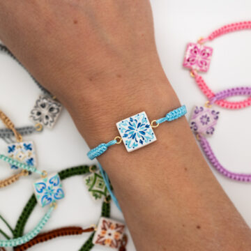 Bracciale macramè rosa - immagine 2