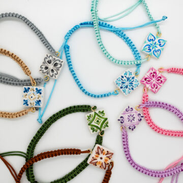 Bracciale macramè rosa - immagine 3